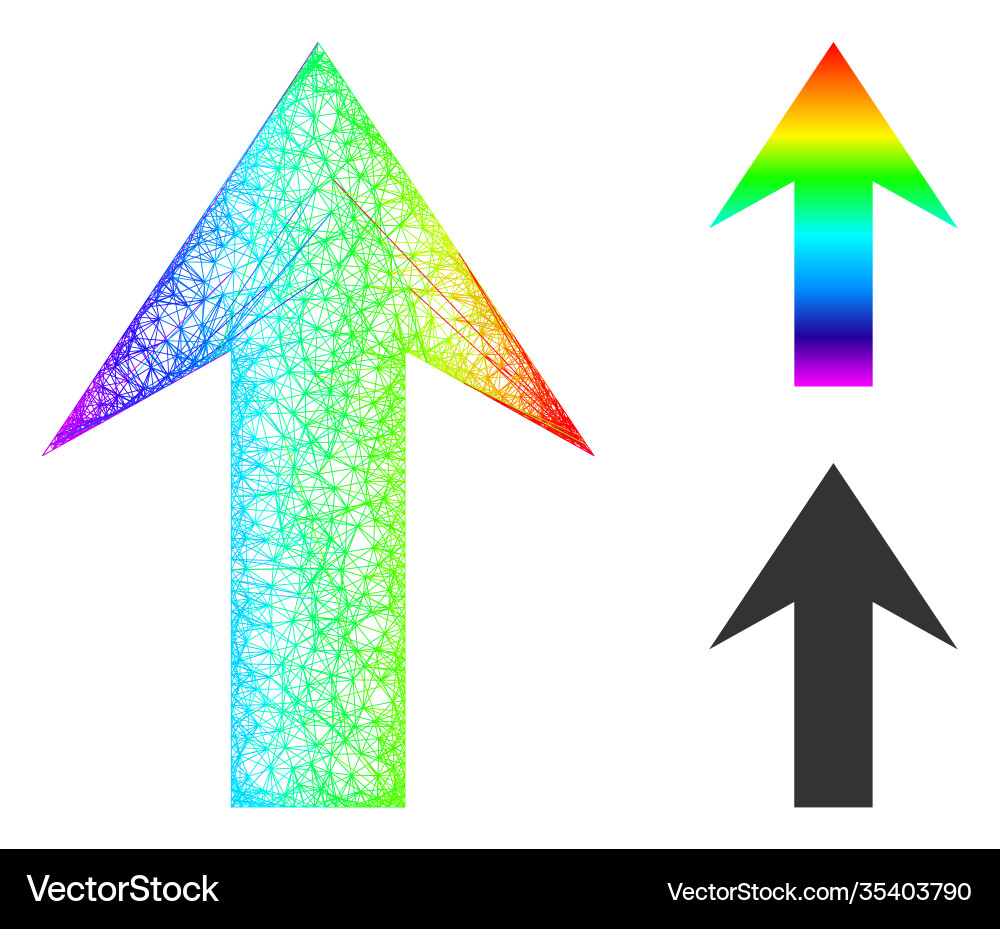 Spectral net gradient arrow up icon Vector Image
