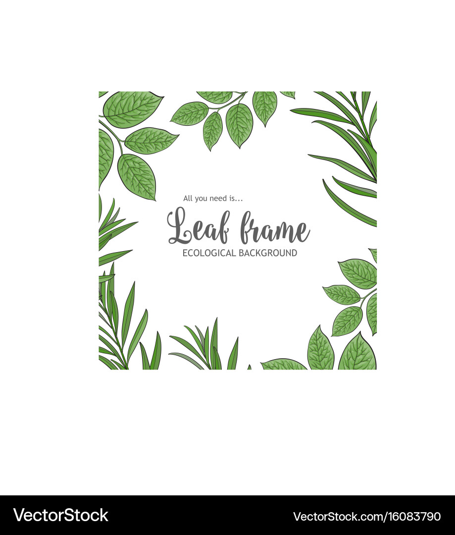 Square frame of twigs with round place for text Vector Image