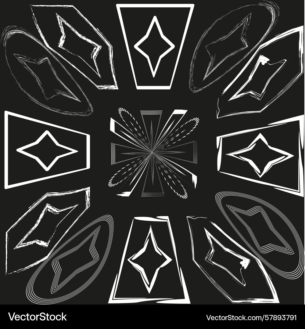Abstract pattern distorted line art geometric Vector Image