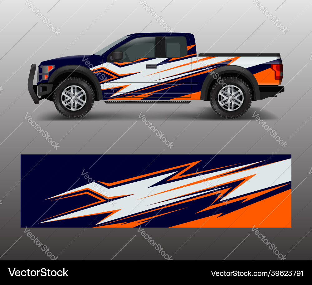Abstract Racing Truck Wrap Vector Image