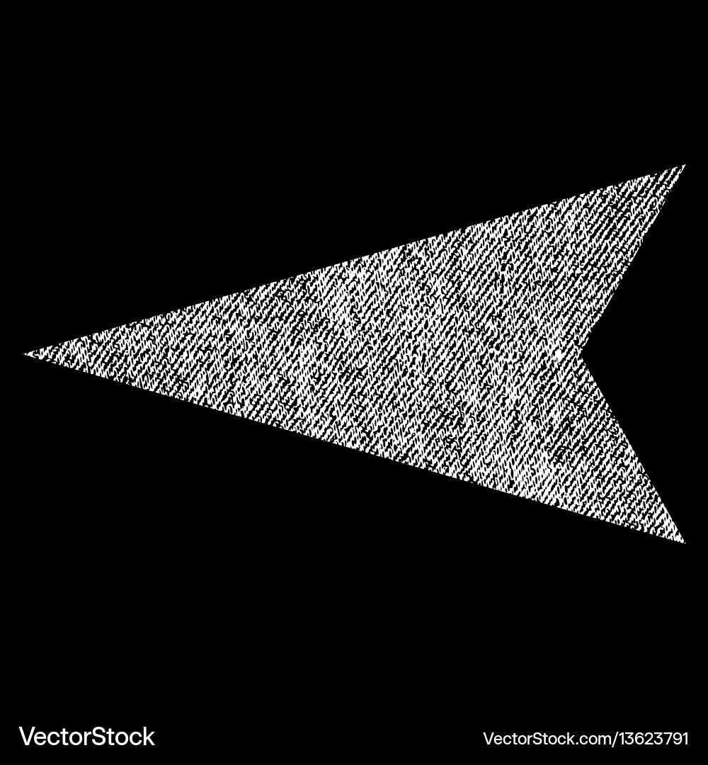 Arrowhead left fabric textured icon Arrowhead left fabric textured icon vector image