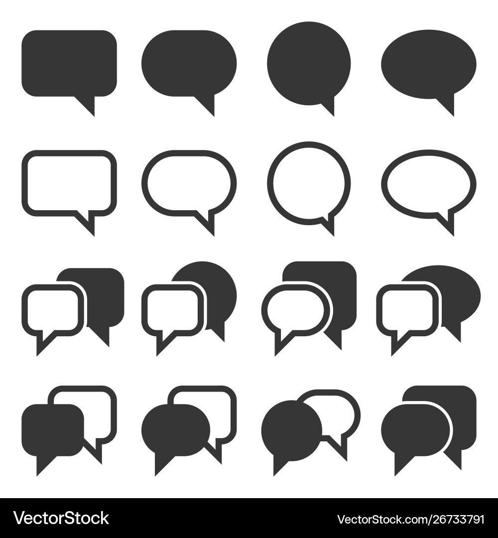 Chat und Sprechblasen-Symbole auf weiß gesetzt Chat und Sprechblasen-Symbole auf weiß gesetzt vektorbild