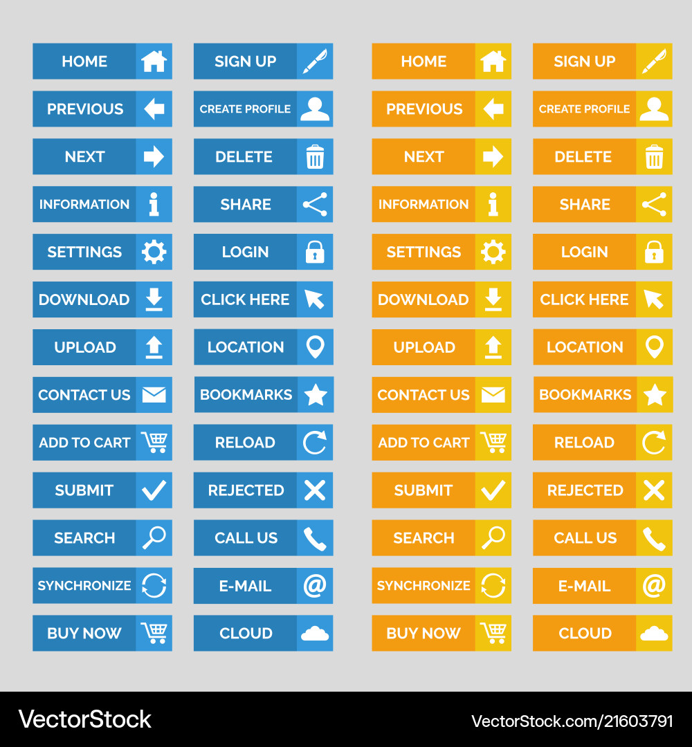 Collection of flat web buttons Collection of flat web buttons vector image