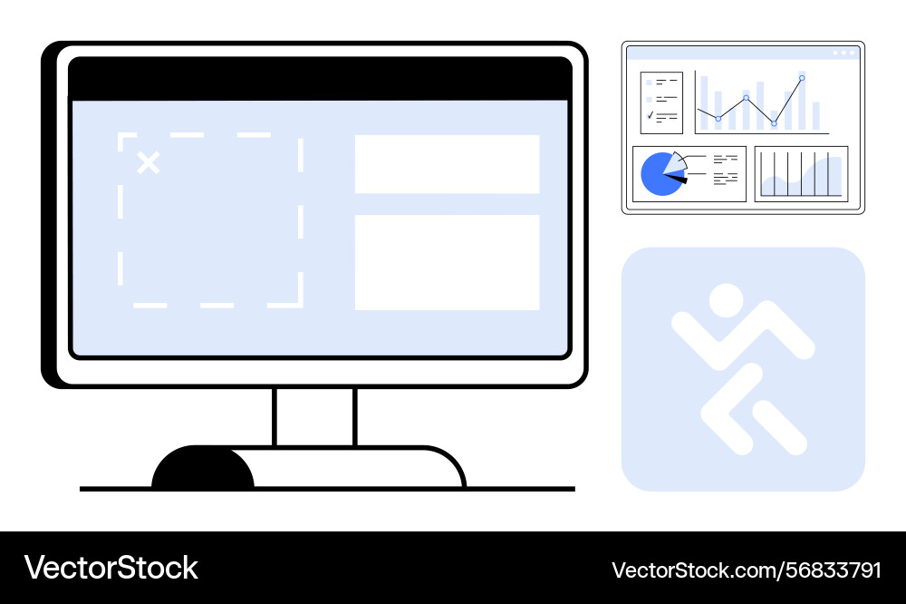 Dashboard user interface with data charts Dashboard user interface with data charts vector image