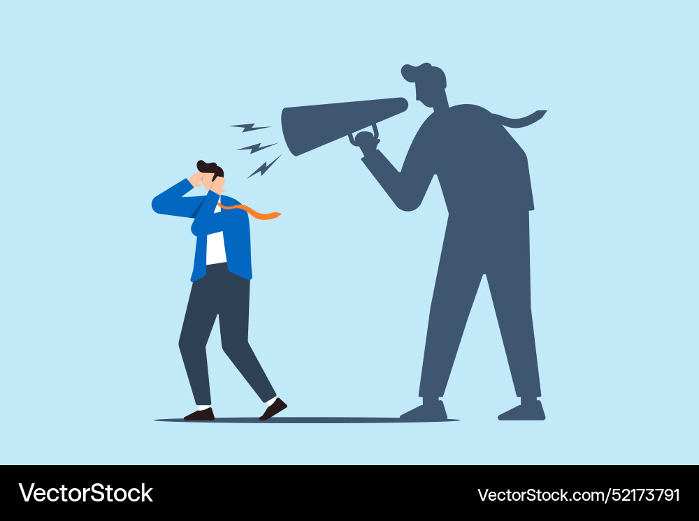 Depressed businessman self shadow blame Vector Image