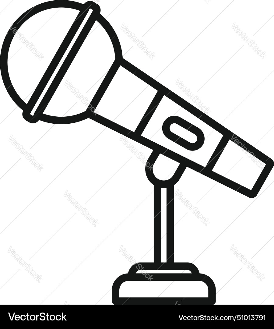 Desktop microphone icon outline speech Royalty Free Vector