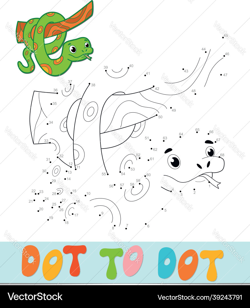 Dot to puzzle connect dots game snake Vector Image