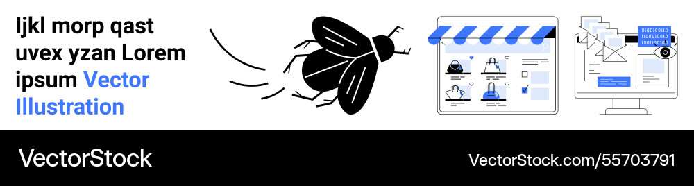 E-commerce website development process with fly E-commerce website development process with fly vector image