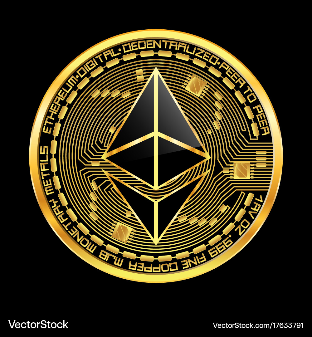 Ethereum Golden Symbol Crypto Coin – Royalty-Free Vector | VectorStock