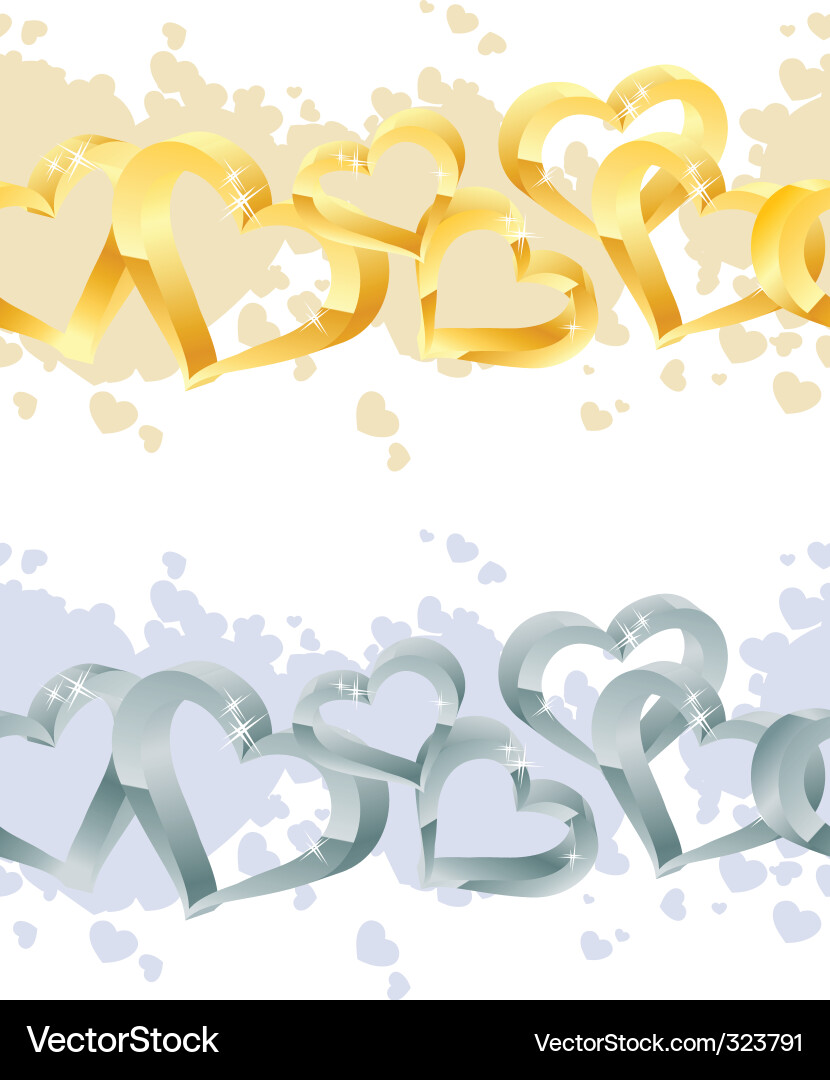 Heart Border Seamless Pattern Vector Image