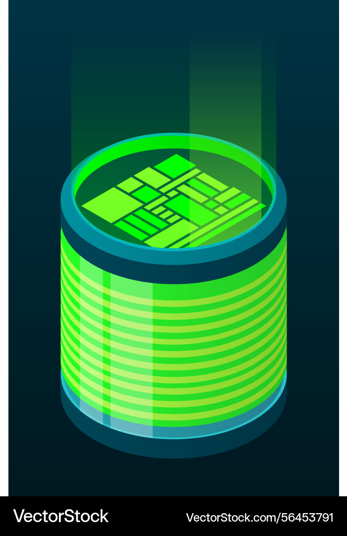 Isometric database futuristic server Isometric database futuristic server vector image