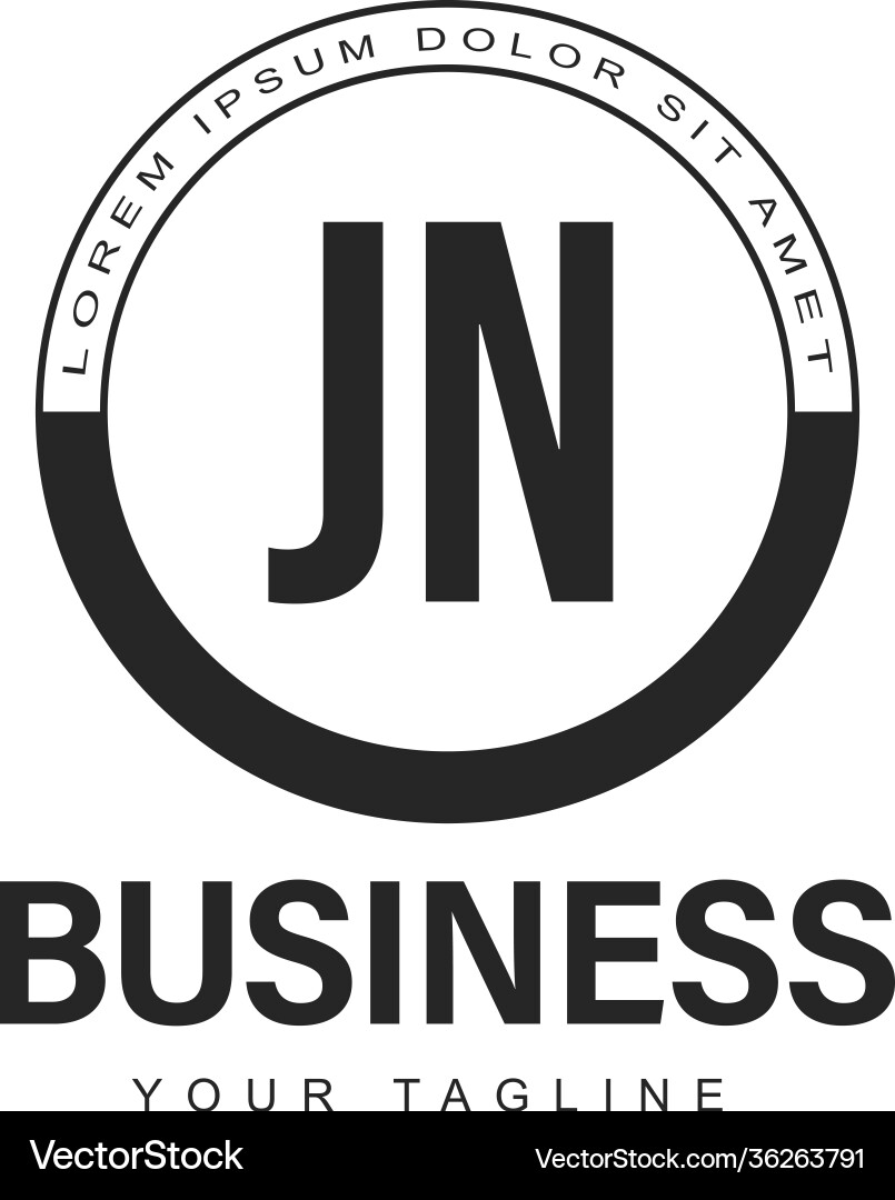 Jn initial a logo design with abstract style Vector Image