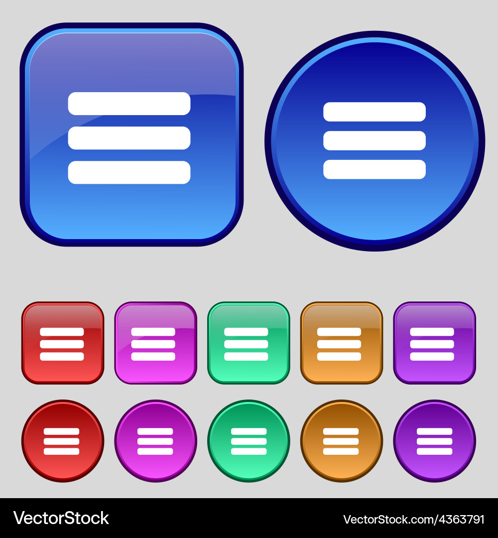 List menu content view options icon sign a set vector image