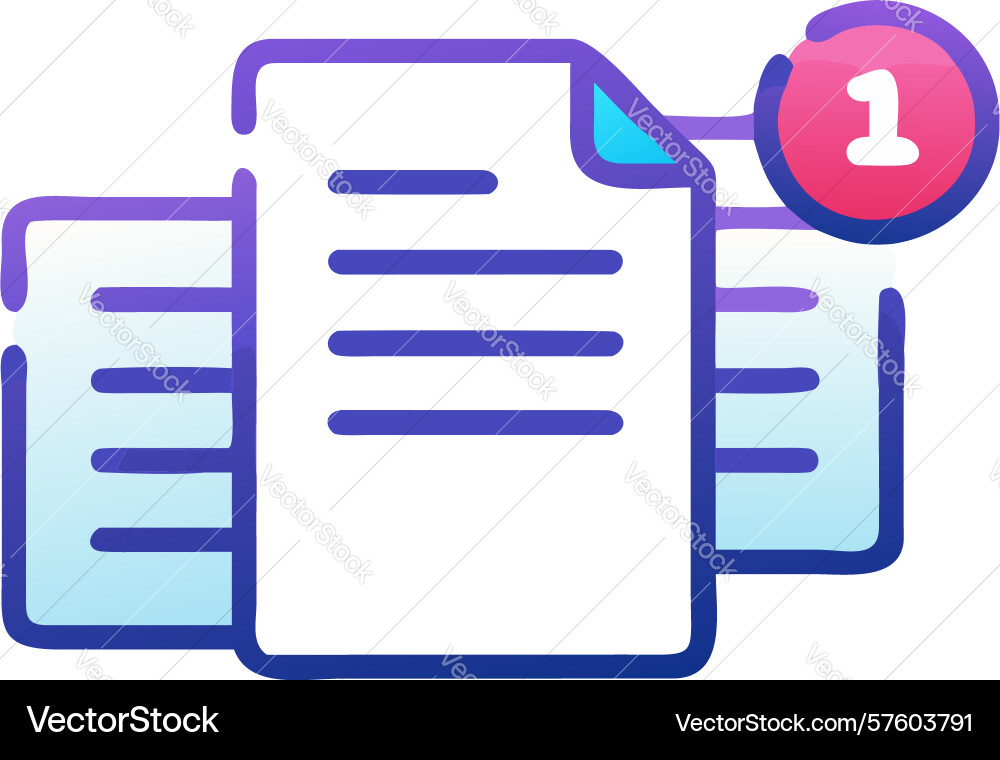 New documents alert icon design generative ai vector image