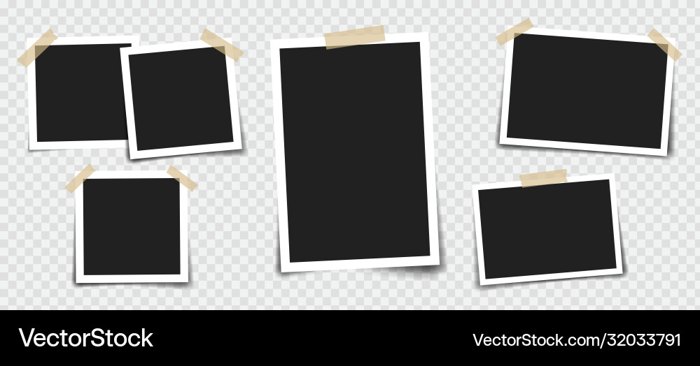Photo frame with adhesive tape different Photo frame with adhesive tape different vector image