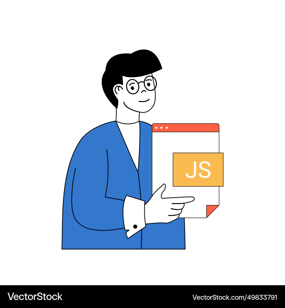 Programming concept with cartoon people in flat Vector Image