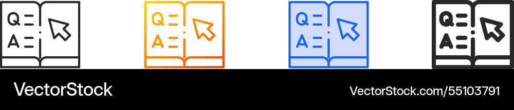 Qa iconthin linear gradient blue stroke and bold Qa iconthin linear gradient blue stroke and bold vector image