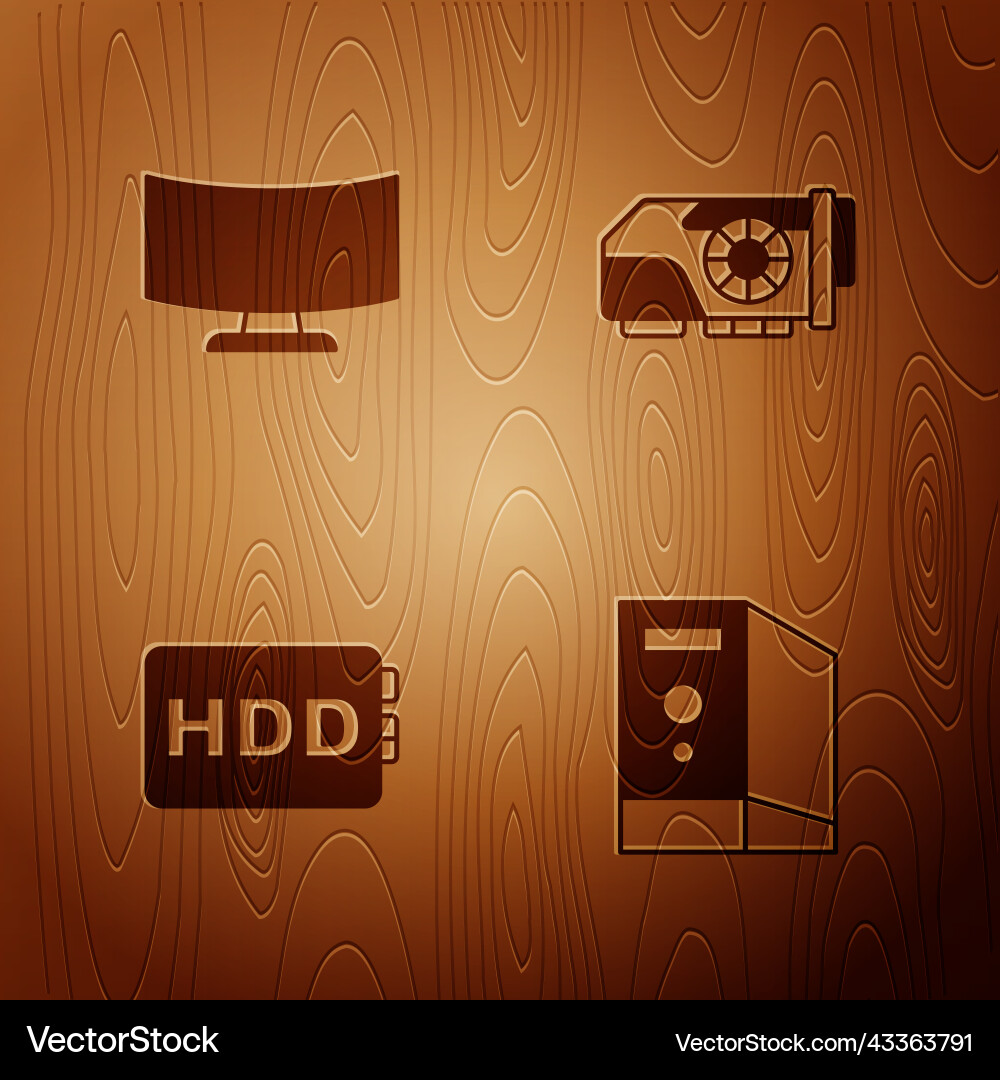 Set case of computer monitor screen Set case of computer monitor screen vector image
