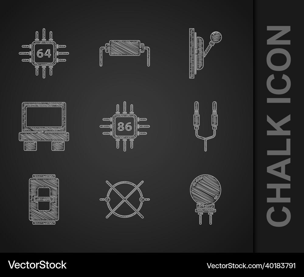 Set processor with microcircuits cpu electric Set processor with microcircuits cpu electric vector image