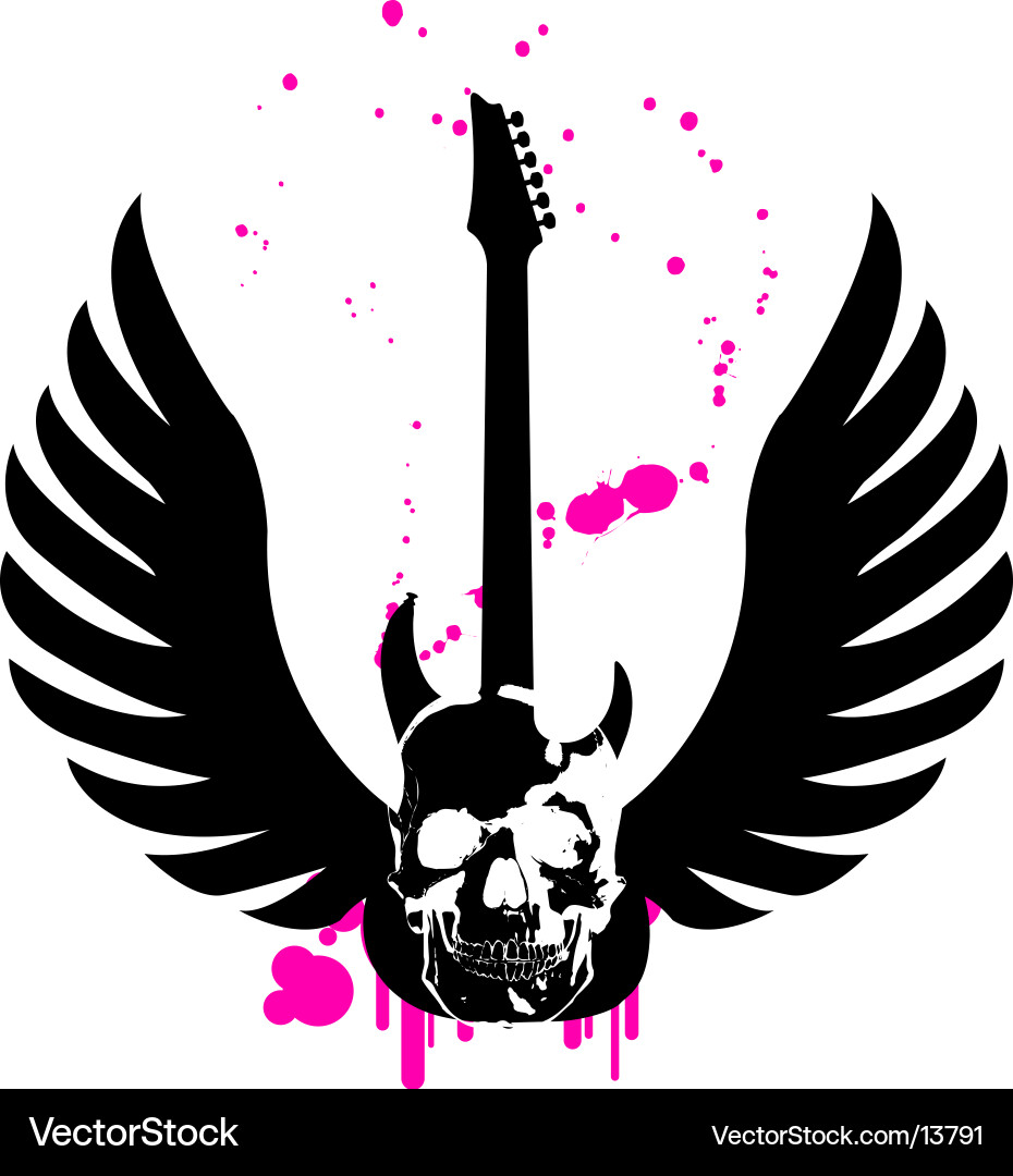 Skull guitar Royalty Free Vector Image - VectorStock