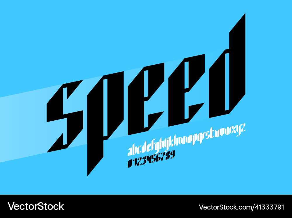Speed Font Alphabet - Dynamic Style Vector Image