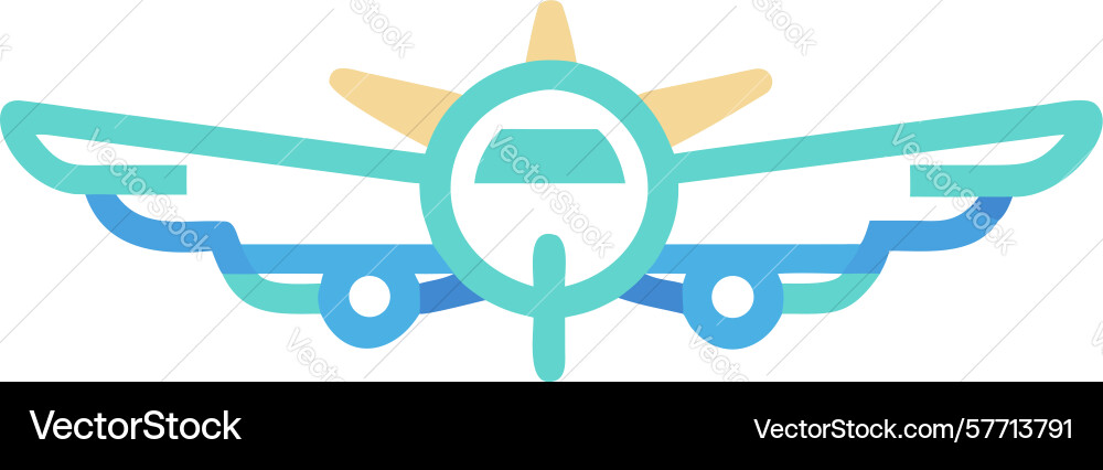 Stylized airplane front view design generative ai Vector Image