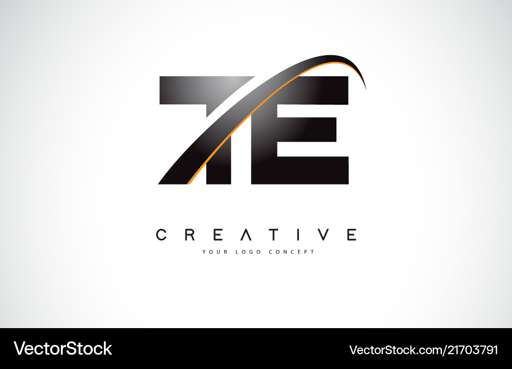 Te t e swoosh Buchstaben Logo Design mit modernem Te t e swoosh Buchstaben Logo Design mit modernem vektorbild