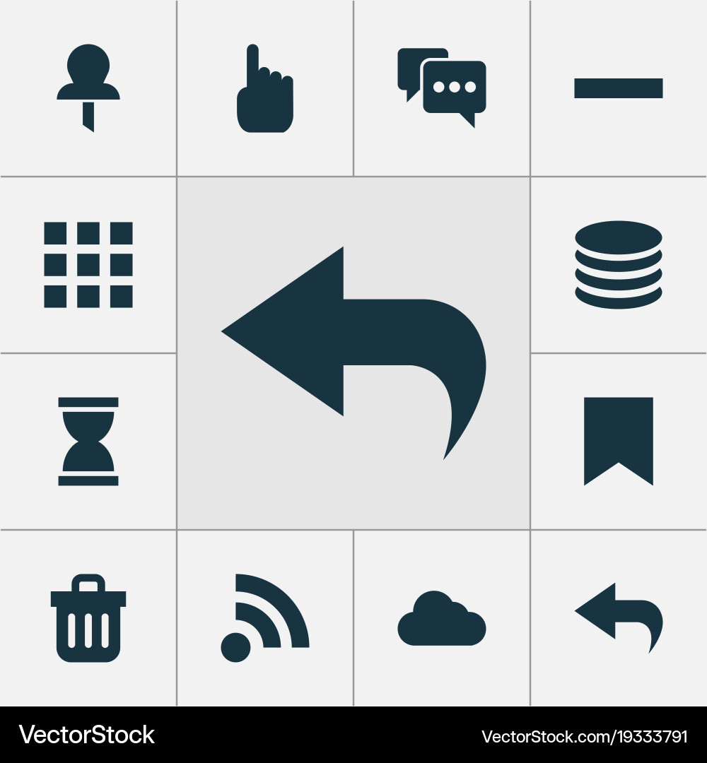 User icons set with application db cursor vector image