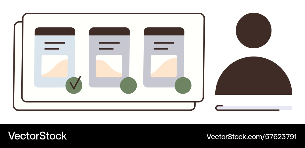 User interface showcasing checklist with progress vector image