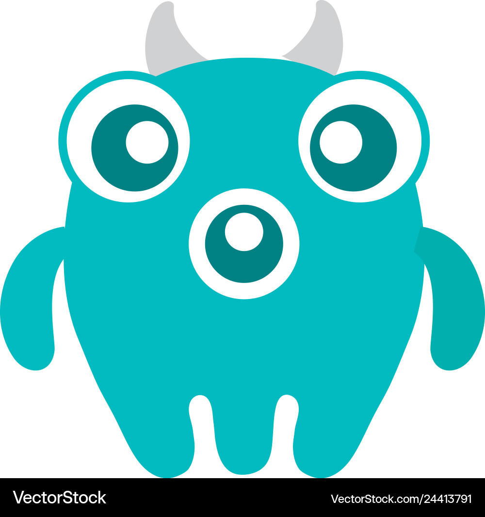 Verrücktes Monster mit drei Augen Comic Charakter Verrücktes Monster mit drei Augen Comic Charakter vektorbild