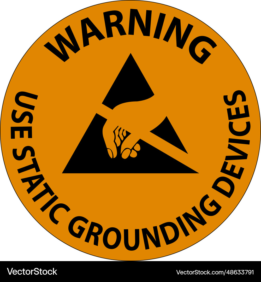 Warning sign use static grounding devices Warning sign use static grounding devices Vector Image