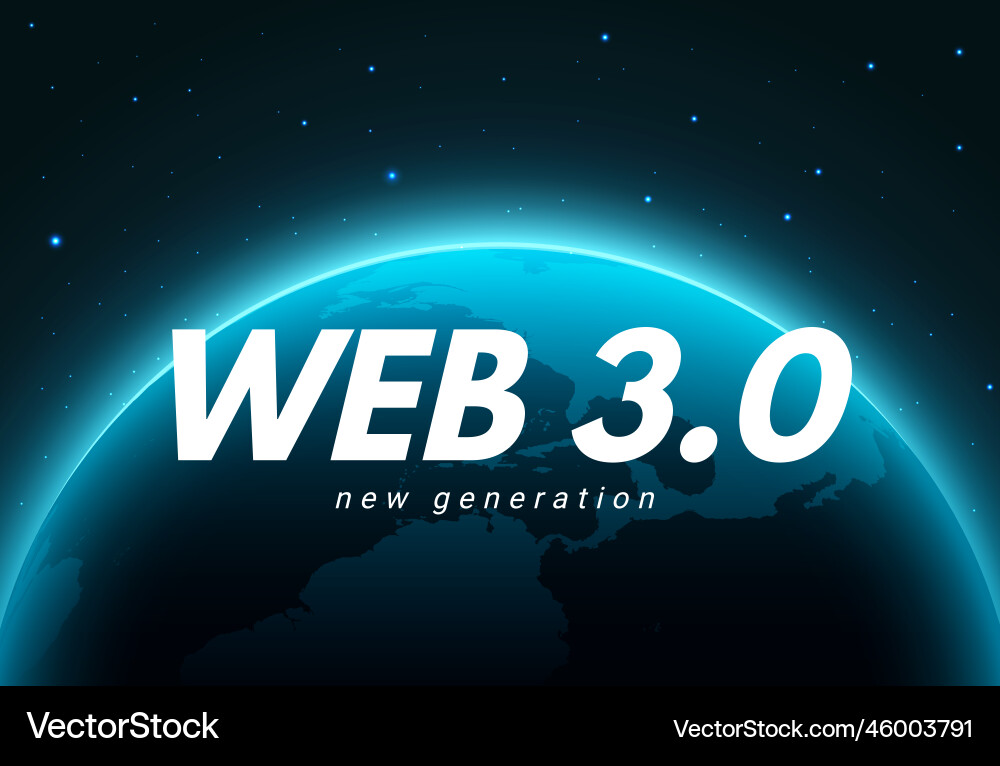 Web 3 world technology digital background web3 Web 3 world technology digital background web3 vector image