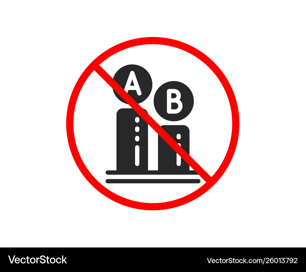 Ab testing icon ui test chart sign vector image