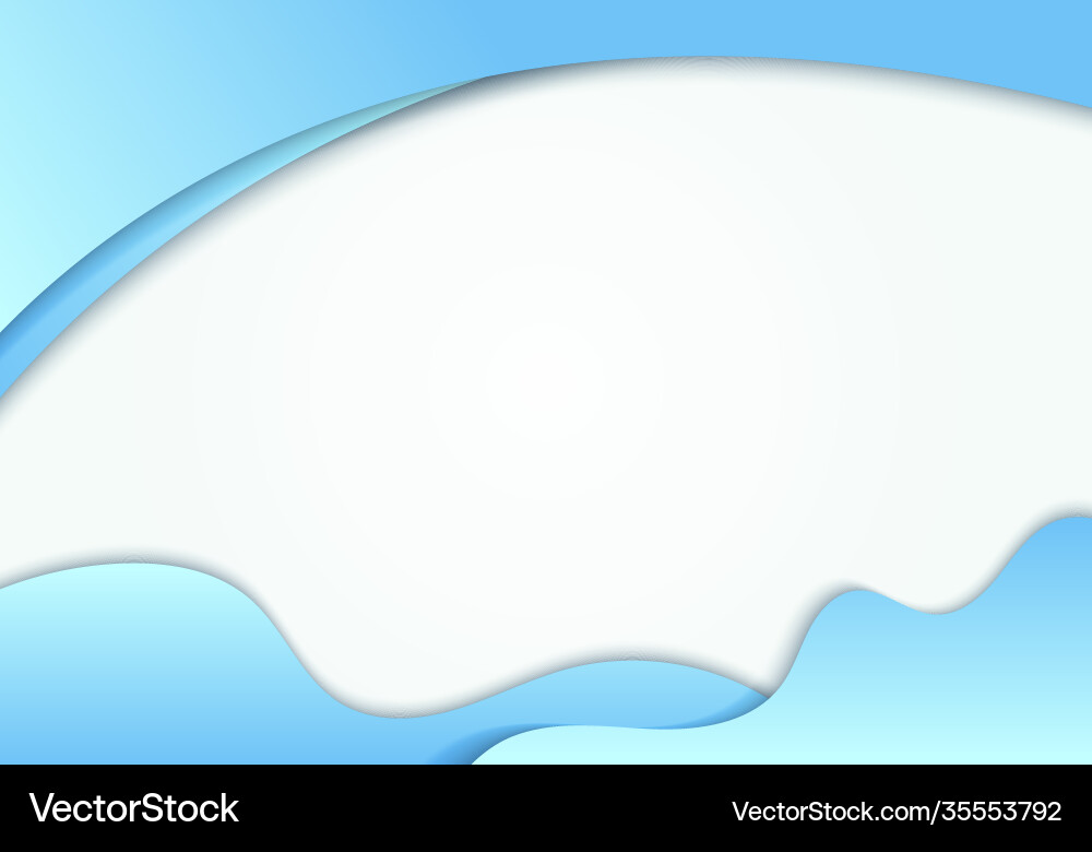 Abstract blue fluid shape with curved header vector image