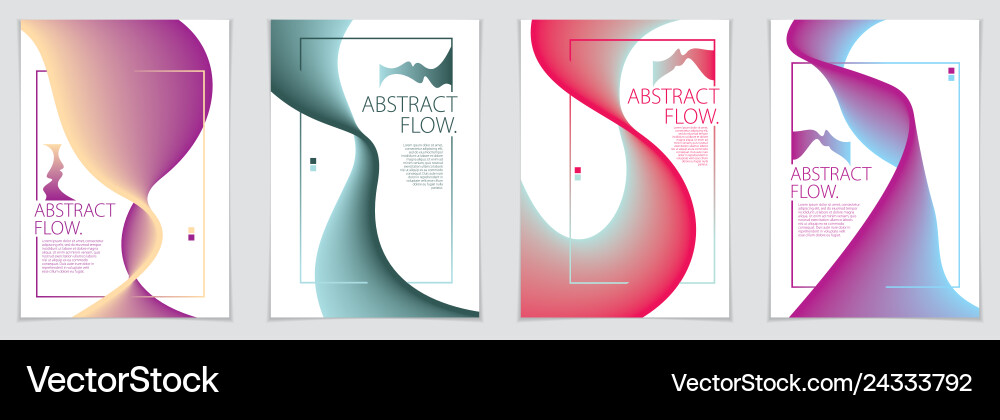 Abstract flow fluid shape backgrounds set a4 Abstract flow fluid shape backgrounds set a4 vector image