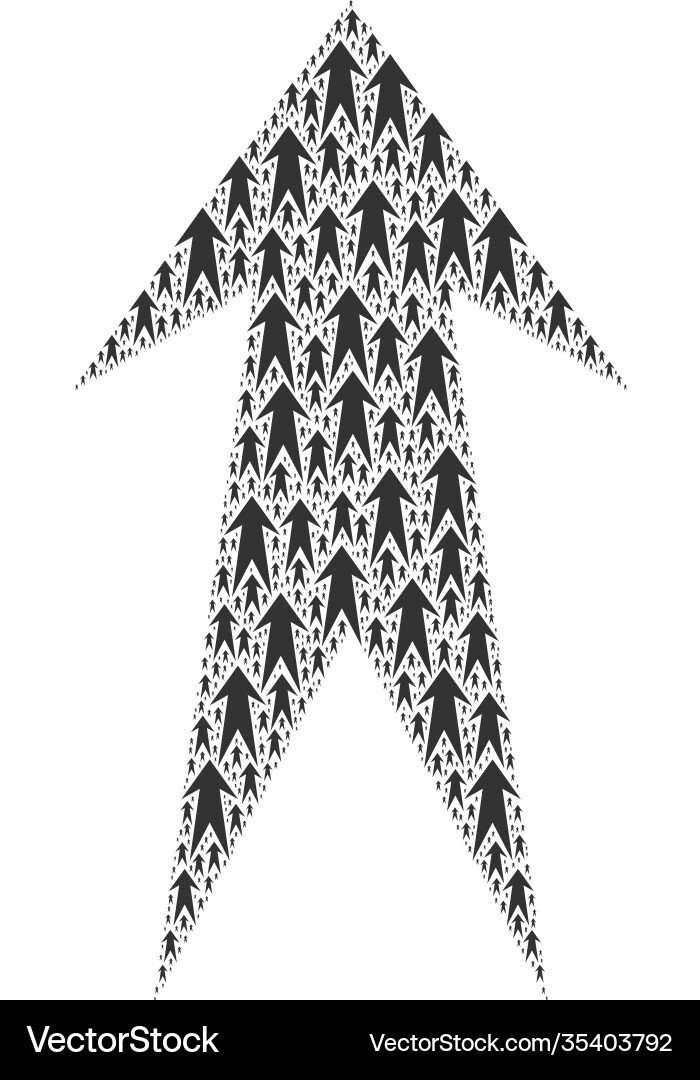 Arrow up recursive collage itself icons Arrow up recursive collage itself icons vector image