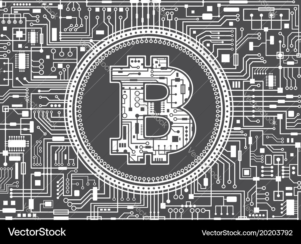 Bitcoin Network Technology Background Vector Image