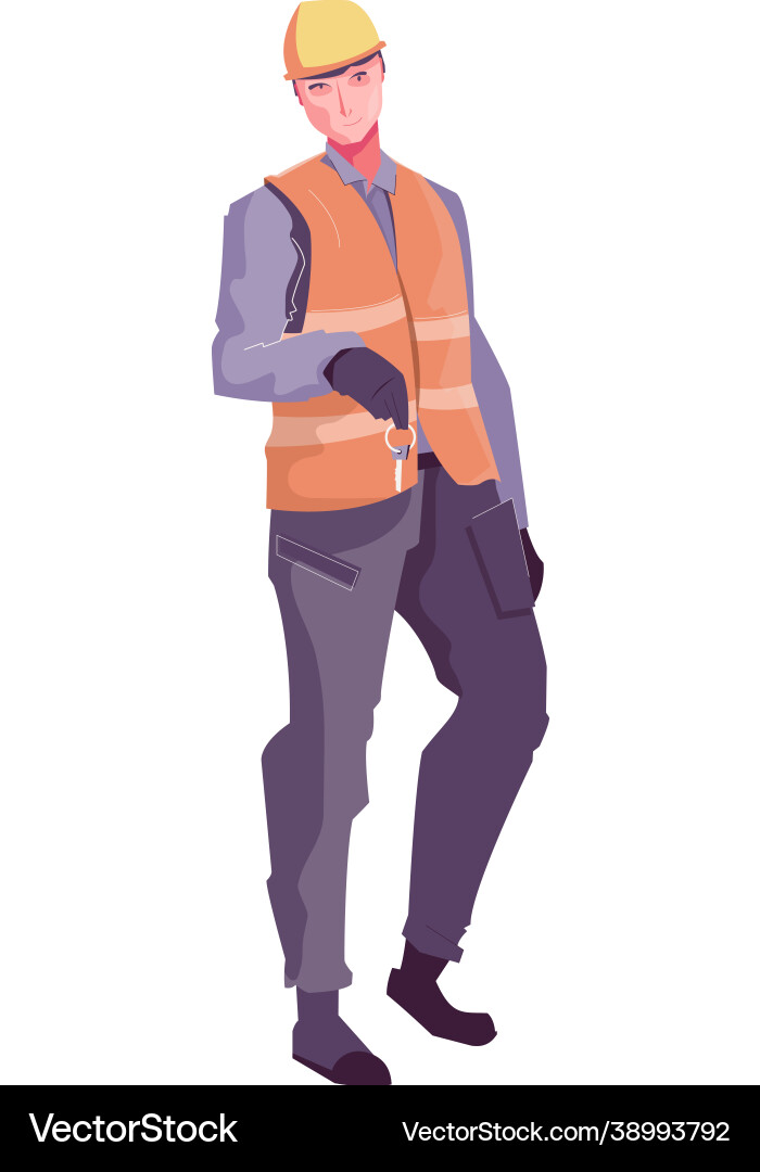 Builder with keys composition vector image
