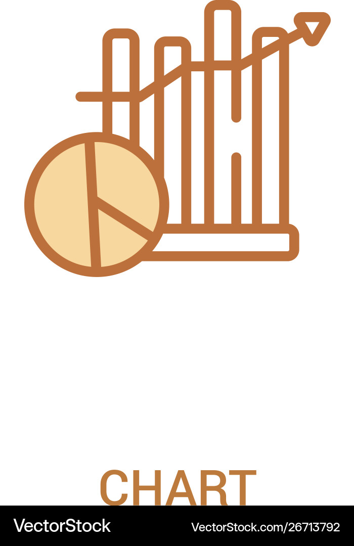 Chart concept 2 colored icon simple line element Vector Image
