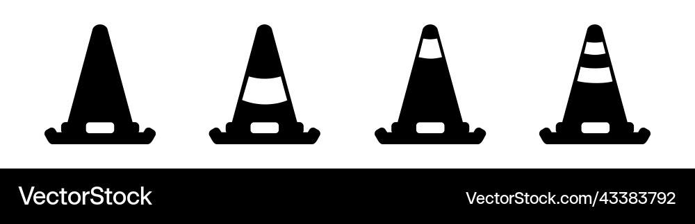 Cone icon in different style Cone icon in different style Vector Image