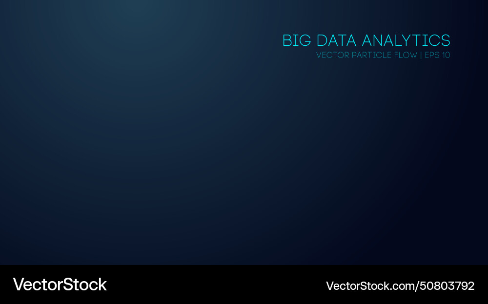 Cyan particle whirl on dark background for data vector image