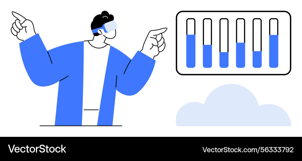 Data Analysis Bar Chart Visualization vector image