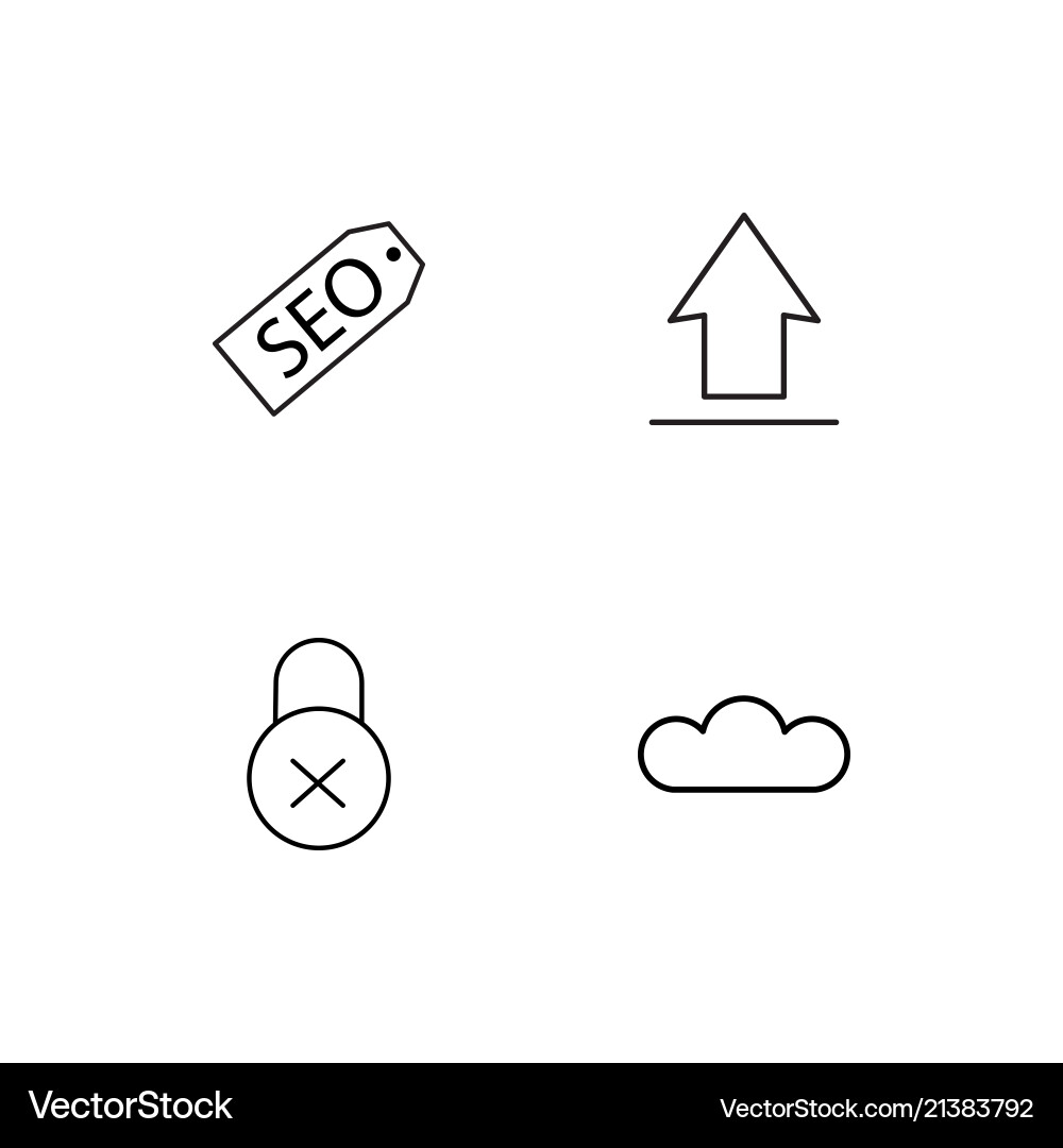 Essential linear icons set simple outline Vector Image