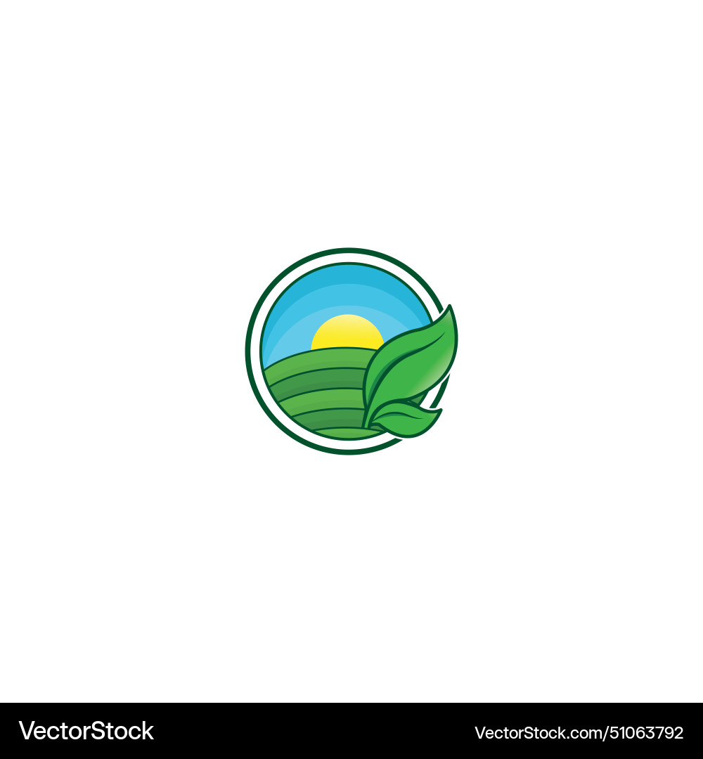 Farm concept for natural products logo design Farm concept for natural products logo design vector image