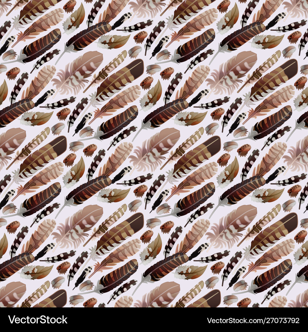 Feather seamless pattern Feather seamless pattern vector image