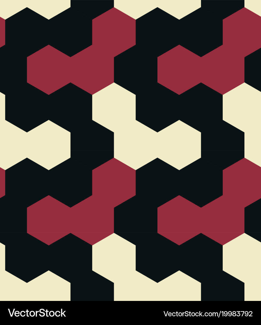 Irregular hexagon seamless pattern vector image