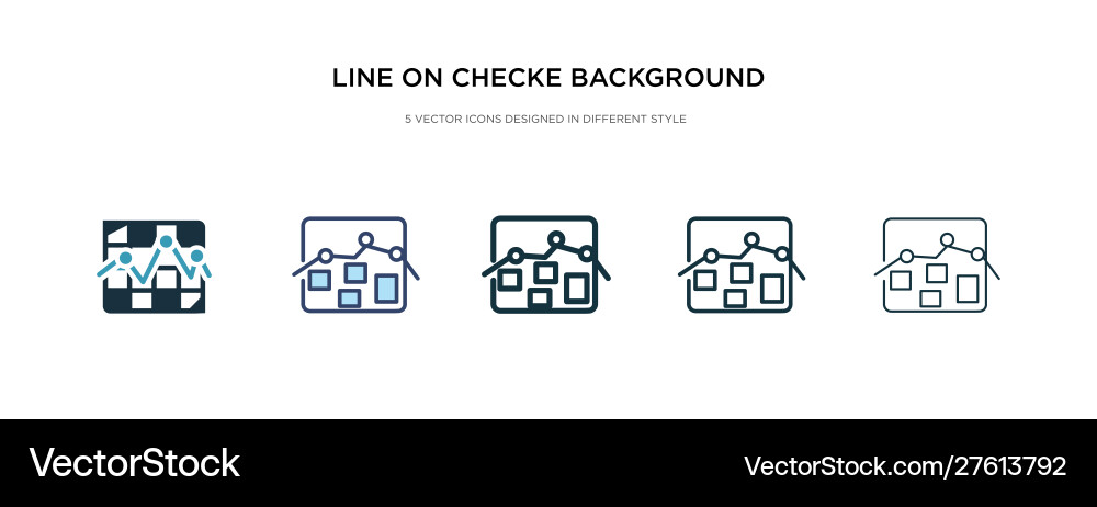 Line on checke background icon in different style Line on checke background icon in different style vector image
