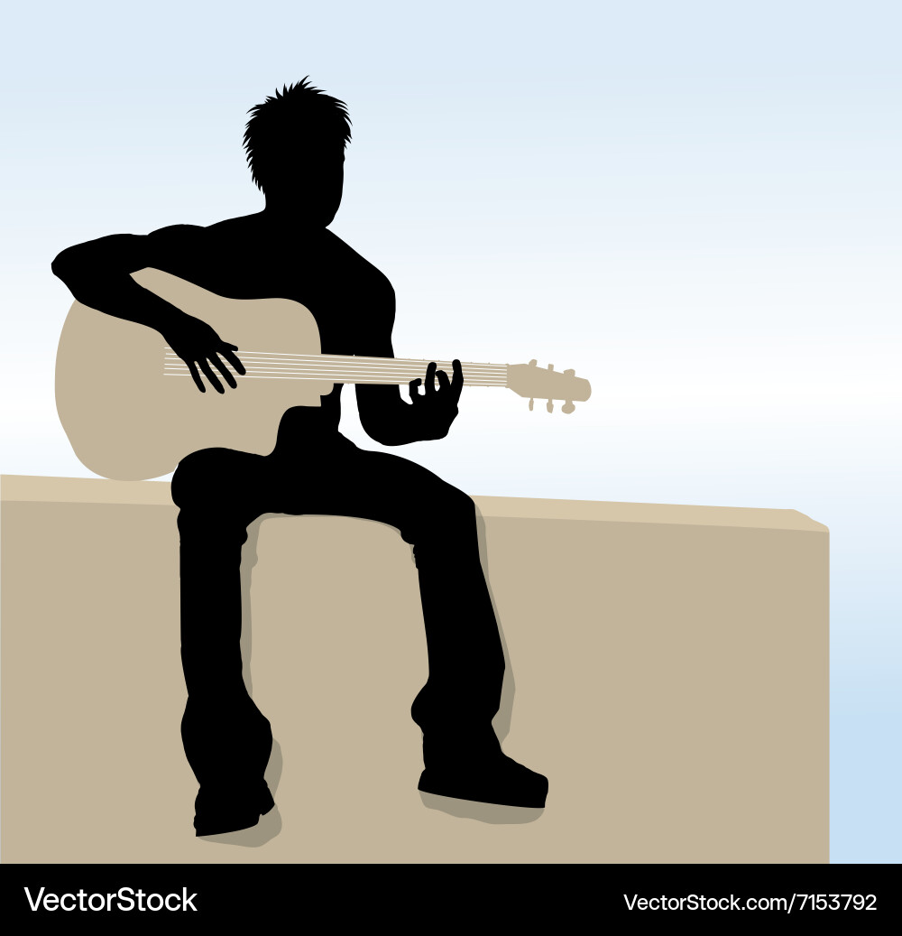Man playing guitar Royalty Free Vector Image - VectorStock