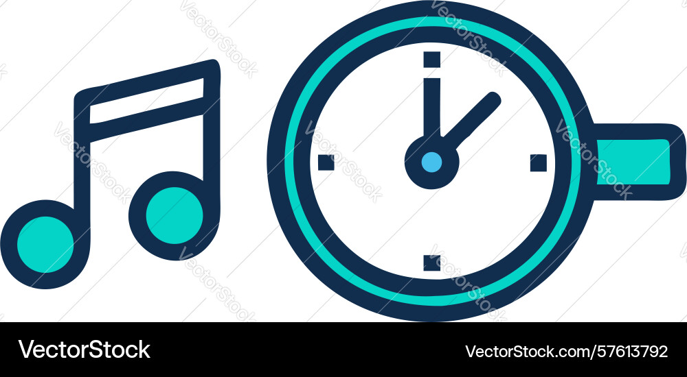 Musical clock for event timing design generative vector image