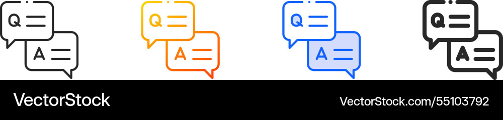Qa iconthin linear gradient blue stroke and bold Qa iconthin linear gradient blue stroke and bold vector image